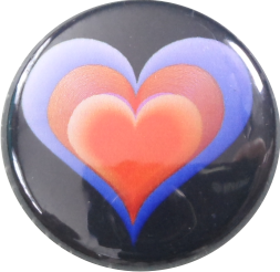 Hearts button red-blue-black